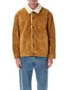Levi's Suede Shearling-collar Leather Jacket In Multi