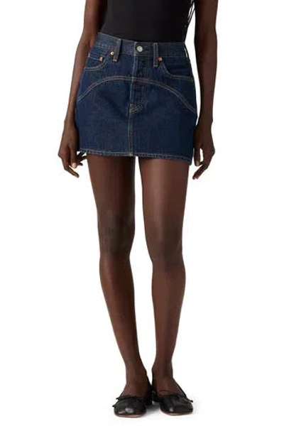 Levi's Western Yoke Icon Denim Miniskirt In Blue