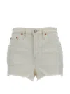 Levi's White Cotton Polyester Elastane Shorts In White