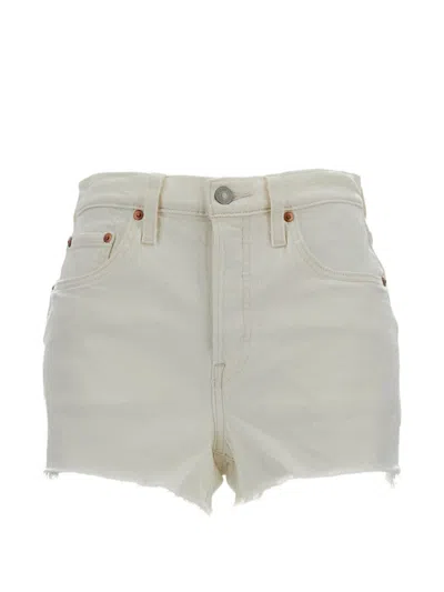 LEVI'S LEVI'S WHITE COTTON POLYESTER ELASTANE SHORTS