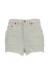 Levi's White Cotton Polyester Elastane Shorts In White