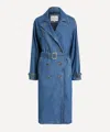 Levi's Womens Lets Get Lost Again Spade Belted Denim Trench Coat Xs In Blue