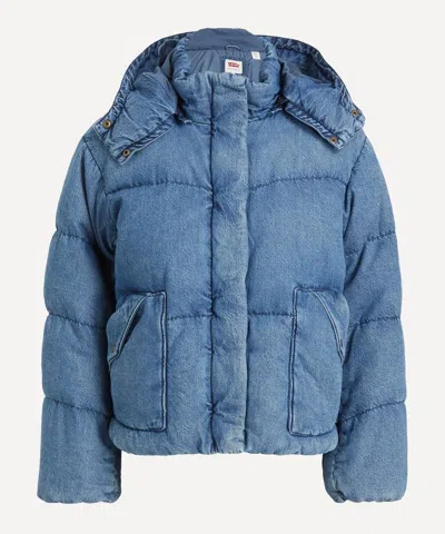 Levi's Women's Westen Bubble Shortie Puffer Jacket In Blue