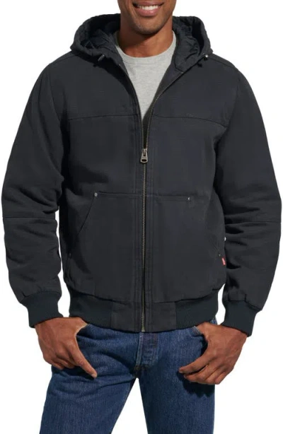 Levi's Workwear Hooded Bomber In Gray