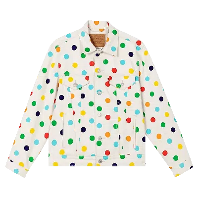 Pre-owned Levi's X Golf Wang Vintage Fit Trucker 'polka Dot' In White