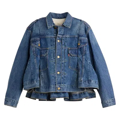 Pre-owned Levi's X Sacai Denim Jacket 'medium Wash' | Blue | Women's Size 3
