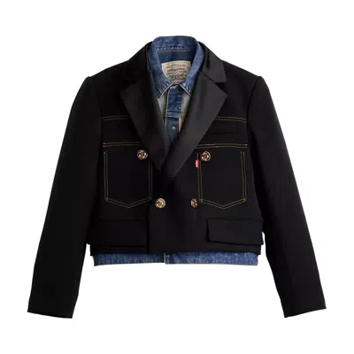 Pre-owned Levi's X Sacai Denim X Metelasse Twill Jacket 'black' | Women's Size 2