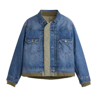 Pre-owned Levi's X Sacai Denim X Nylon Twill Reversible Blouson 'white' | Men's Size 1