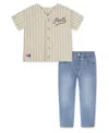 Levi's Little Boys 2-piece Baseball T-shirt And Jeans Set In Multi