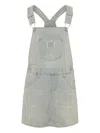 Levi's Logo-appliqué Denim Playsuit In Gray