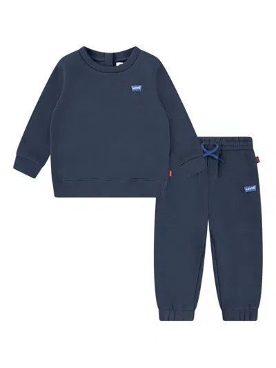 Levi's Babies' Logo-detail Cotton Tracksuits In Blue