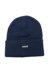 Levi's Logo-patch Beanie In Blue