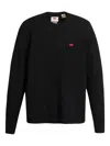 Levi's Logo-patch Crew-neck Sweater In Black