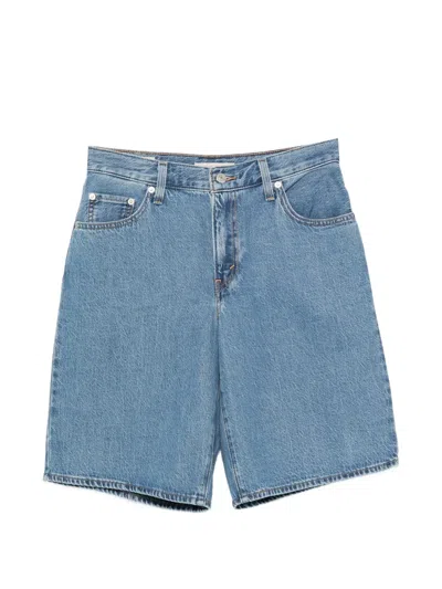 Levi's Logo-patch Denim Shorts In Blue