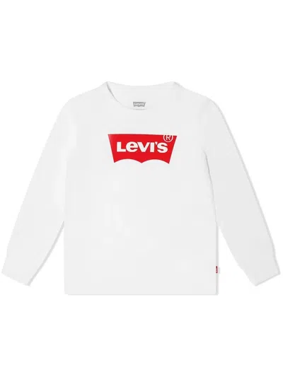 Levi's Kids' Logo-print Long-sleeve T-shirt In White