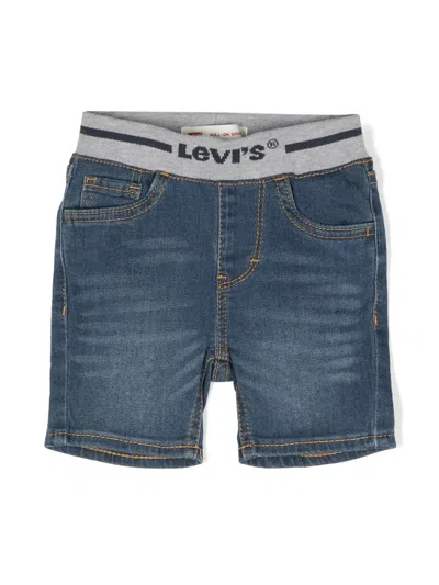 Levi's Babies' Logo-waistband Denim Shorts In Blue