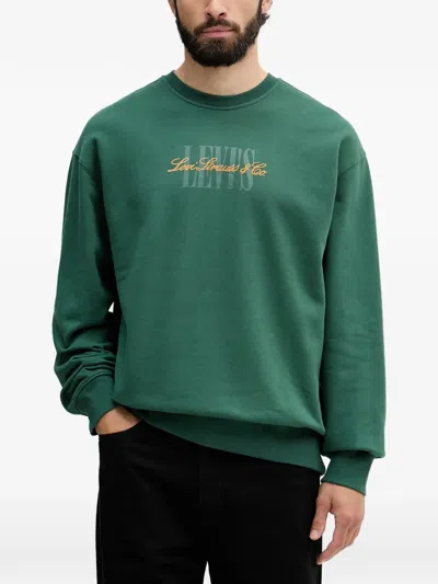 Levi's Logo-detail Crew-neck Sweatshirt In Green