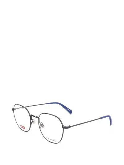 Levi's Logo-detail Round-frame Glasses In Transparent