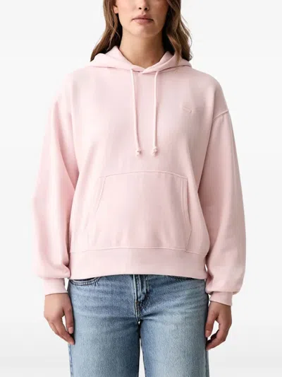 Levi's Logo-embroidered Hoodie In Pink