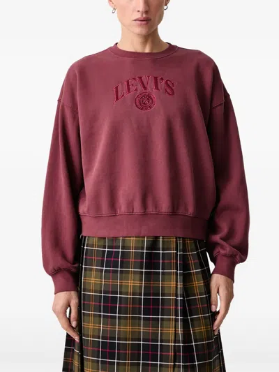 Levi's Logo-embroidered Sweatshirt In Red