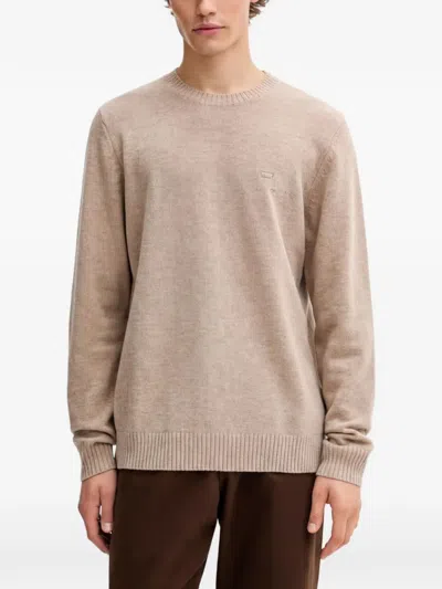 Levi's Logo-embroidery Crew-neck Sweater In Neutral