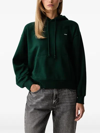 Levi's Logo-patch Drawstring Hoodie In Green