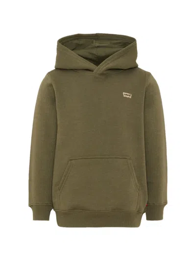 Levi's Kids' Logo-patch Pouch-pocket Hoodie In Green