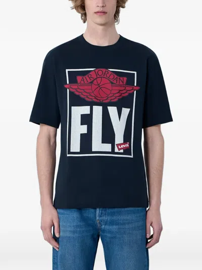 Levi's Logo-print Cotton-jersey T-shirt In Blue