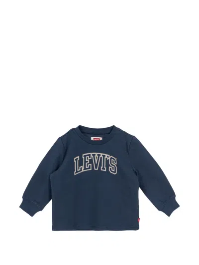 Levi's Babies' Logo-print Long-sleeve Sweatshirt In Blue