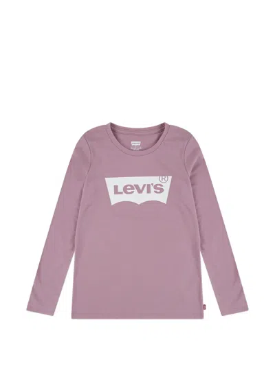 Levi's Kids' Logo-print Long-sleeve T-shirt In Purple