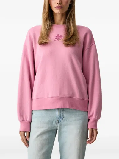 Levi's Logo-print Sweatshirt In Pink
