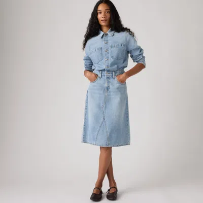 Levi's Long Sleeve A Line Western Jumpsuit In Blue