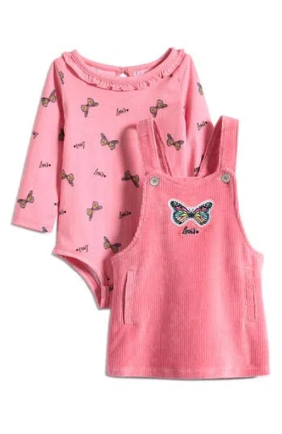Levi's® Babies'  Long Sleeve Bodysuit & Corduroy Skirtall In Pink