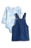 Levi's® Long Sleeve Bodysuit & Denim Skirtall In Blue