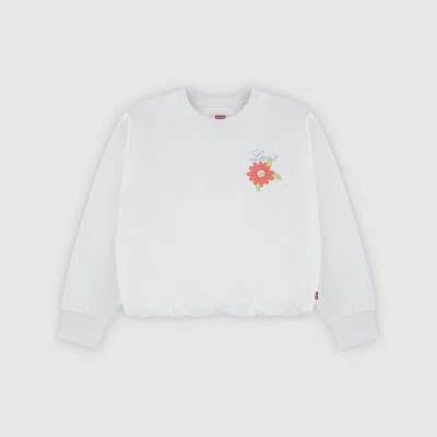 Levi's Kids' Long Sleeve Bubble Hem Knit Top Big Girls 7-16 M In White