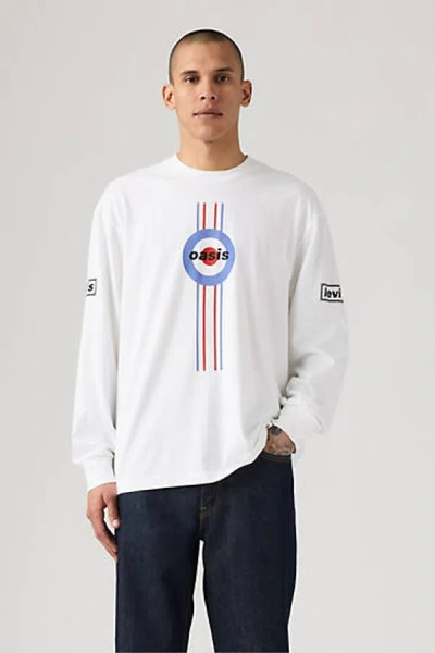Levi's Long Sleeve Oasis Band Tee In White