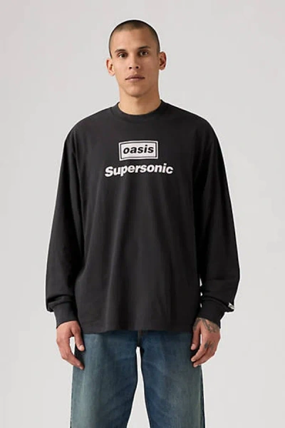 Levi's Long Sleeve Oasis Band Tee In Black
