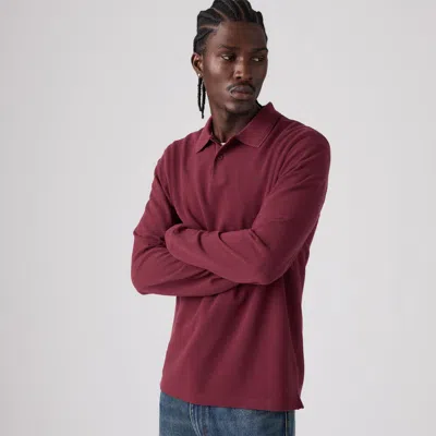 Levi's Long Sleeve Original Polo In Purple / Tawny Port