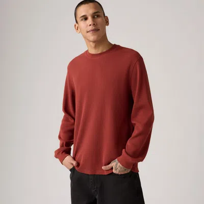 Levi's Long-sleeve Standard Fit Thermal Shirt In Brown