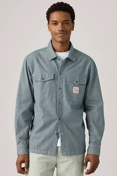 Levi's Long Sleeve Worker Shirt In Blue