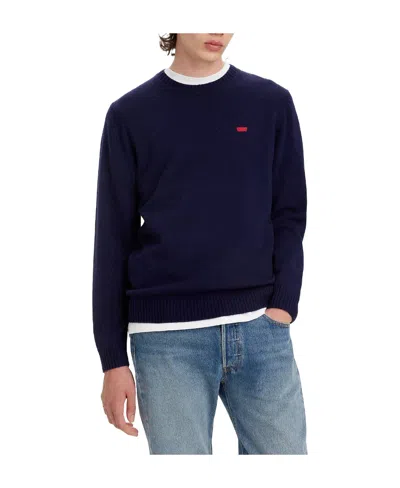 Levi's Long-sleeved Round Neck Sweater In Blue