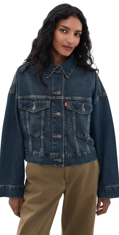 Levi's Loose Crop Trucker Denim Jacket High Vibration
