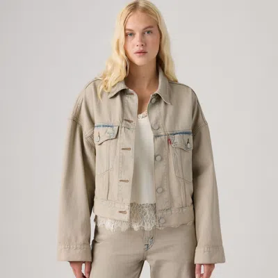 Levi's Loose Crop Trucker Jacket In Light Wash / New Hire Trucker
