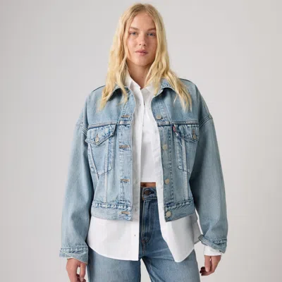 Levi's Loose Crop Trucker Jacket In Light Wash / Sunny Season