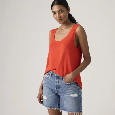 Levi's Lori Linen Scoop Tank In Orange