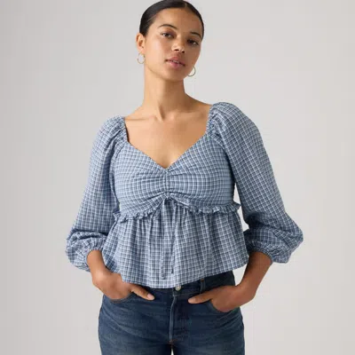 Levi's Lottie Slim Long-sleeve Blouse In Blue