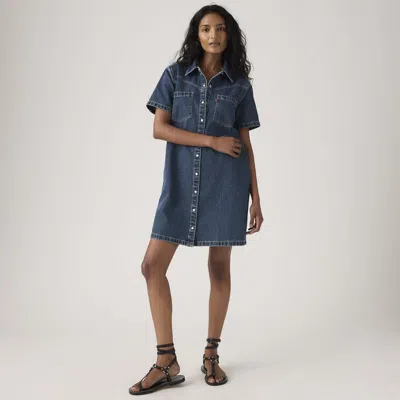 Levi's Louisa Short-sleeve Denim Dress In Blue