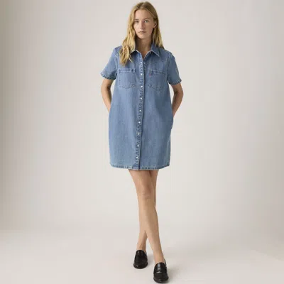 Levi's Louisa Short-sleeve Denim Dress In Blue