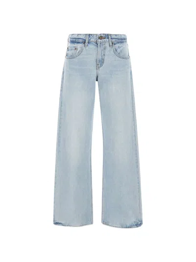 Levi's Low Loose Cotton Wide-leg Jeans In Blue