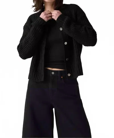 Levi's Luna Shell Button Cardigan In Anthracite Night In Black